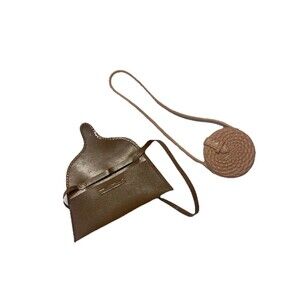 Barbie Plastic handbag Lot of 2 Tan and Brown One Vintage